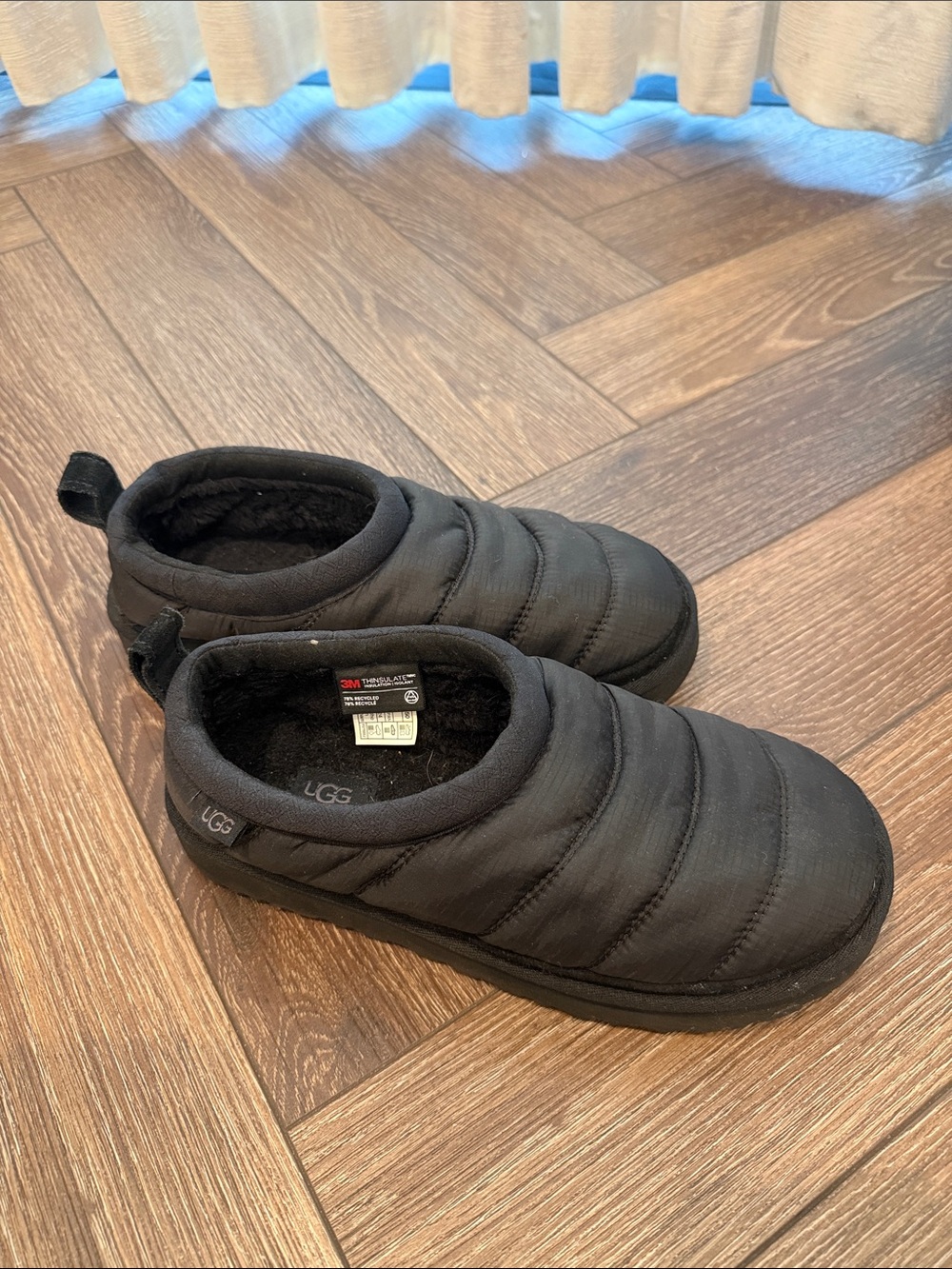 UGG Quilted Black Slip-On Puffy Loafers